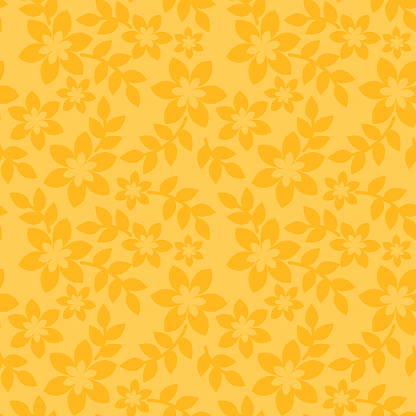 Floral Seamless Pattern Yellow Background Stock Illustration - Download  Image Now - Backgrounds, Flower, Springtime - iStock
