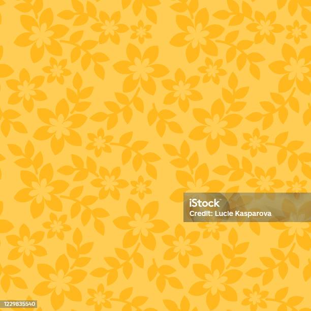 Yellow Pattern Backdrop Floral Seamless Pattern Yellow Background Stock Illustration - Download ...