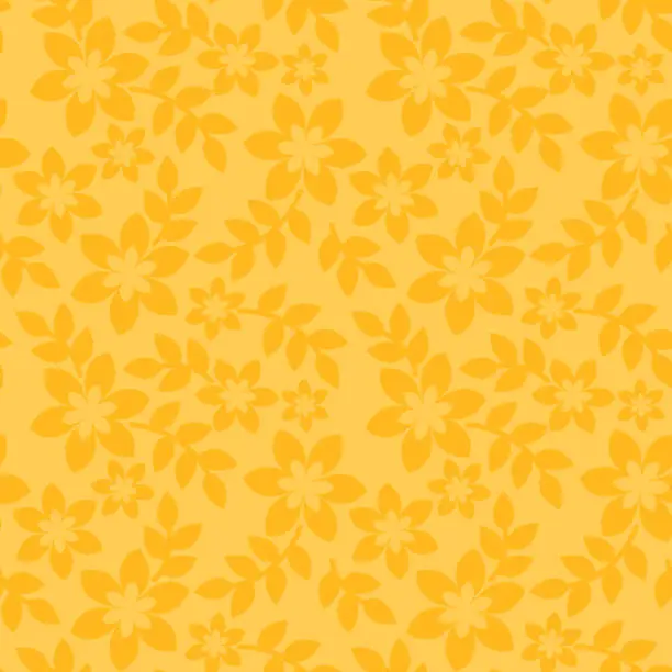 Vector illustration of Floral seamless pattern yellow background
