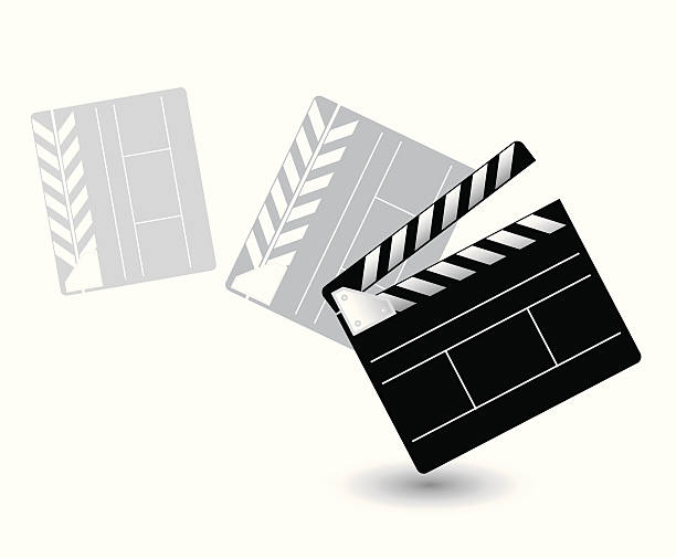 clapperboard vector art illustration