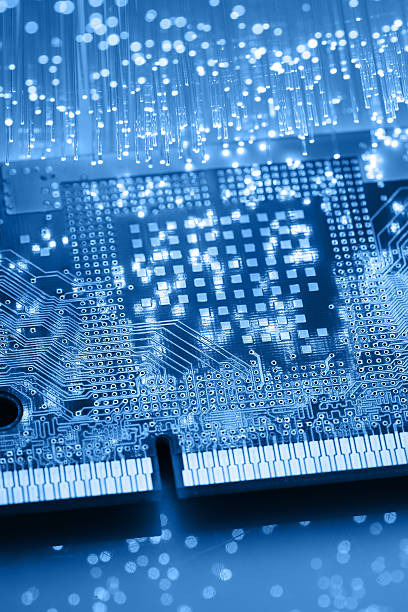 istock Circuit Board and Fiber optics 122988929
