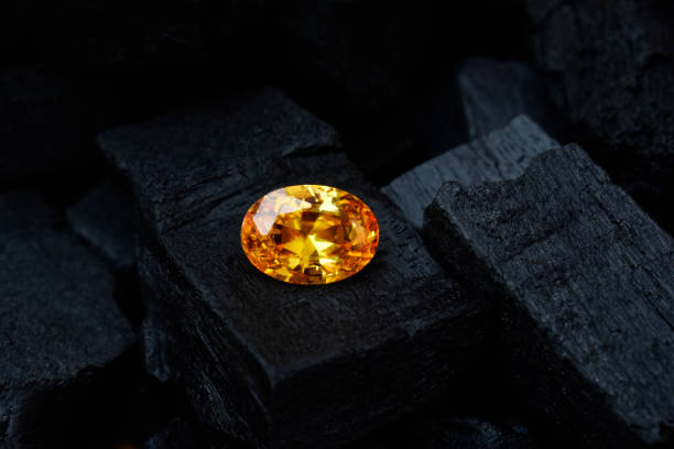 istock yellow gems is a beautiful  gemstone on a black background. 1229906541