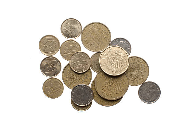 Pile of old spanish coins