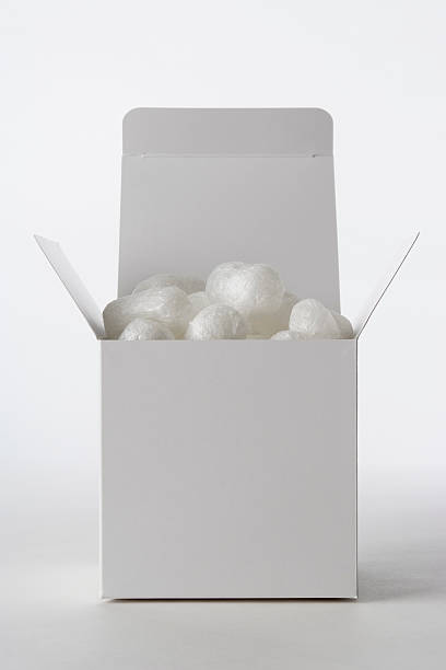 istock Isolated shot of opened blank cube box on white background 122999140