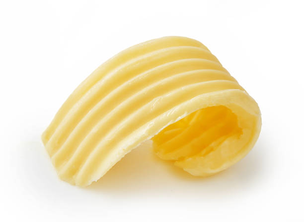 istock Butter curl or butter roll isolated on white background 1230004656