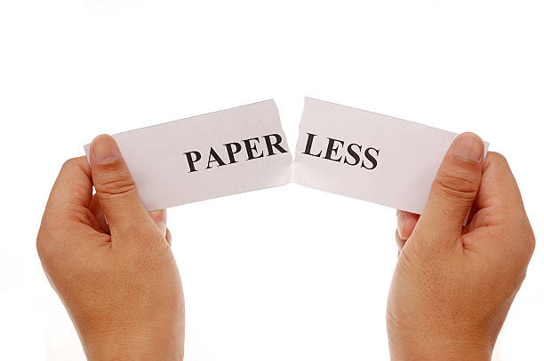 piece up the words paper and less together stock photo