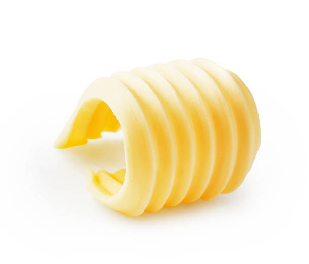 istock Butter curl or butter roll isolated on white background 1230044387