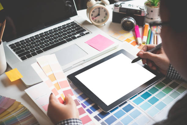 istock The graphic designer creative team is currently working on the design and color selection on the guide color for advertising design. 1230254767