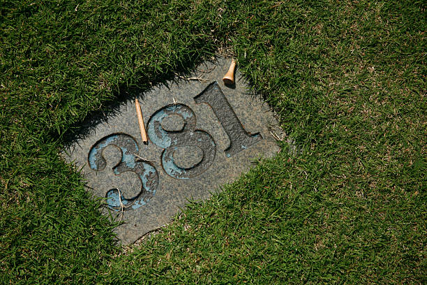 Yardage marker for a 381 yard par 4