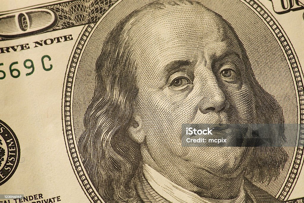 De cien dólares estadounidenses - Foto de stock de Billete de banco libre de derechos