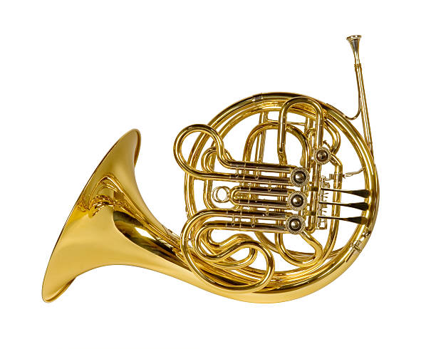 french horn - musikinstrument stock-fotos und bilder