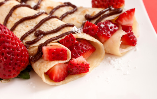 Close up of two french style crepes