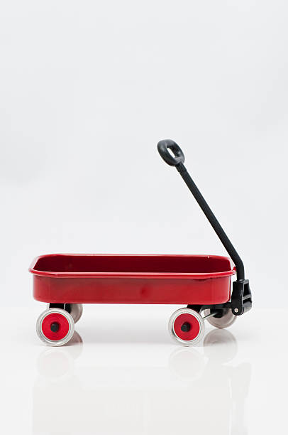 istock Side view of red toy cart 123051456