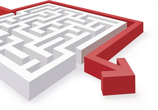 Vector illustration of Maze Solution