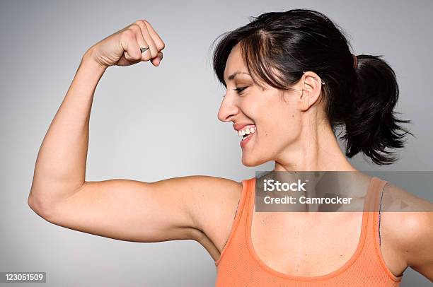 Womens Strength Fitness Stock Photo - Download Image Now - Flexing Muscles, One Woman Only, Women