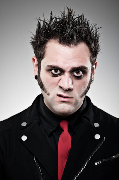 Emo Goth Portrait  emo hair guys stock pictures, royalty-free photos & images