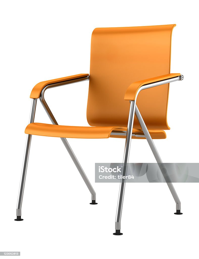 modern orange chair isolated on white background Back Of Chair Stock Photo