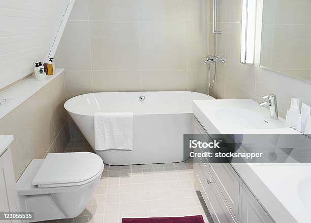 Modern Bathroom Stock Photo - Download Image Now - Bathroom, Bathtub, Clean