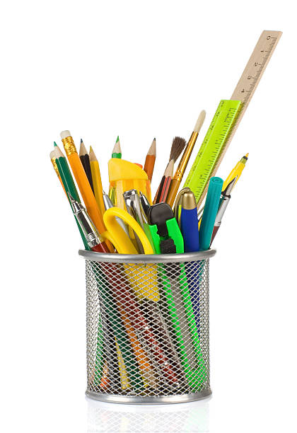 istock holder basket in school accessories on white 123056004