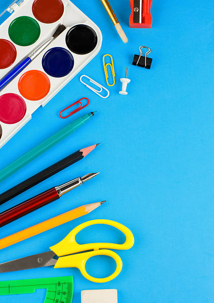 istock school accessories on colorful paper 123056025