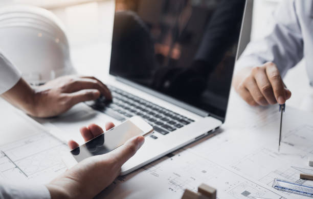 istock Engineers are helping to design, work on blueprints and collaborate on structural analyzes of project types. 1230573013