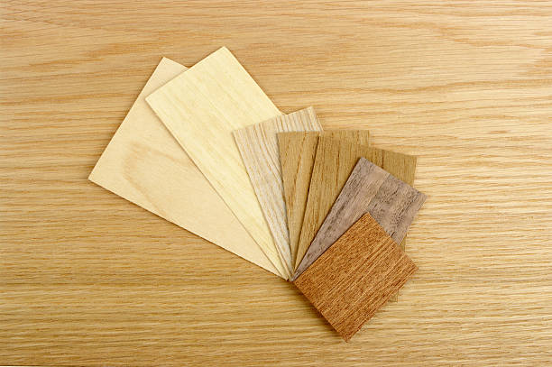 istock Small Pieces Of Various Wood Veneers On Oak Background 123057422