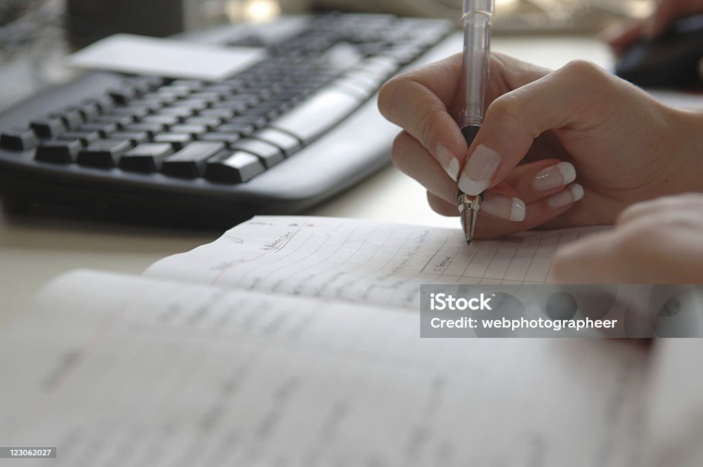 Busy businesswoman's schedule  Diary Stock Photo