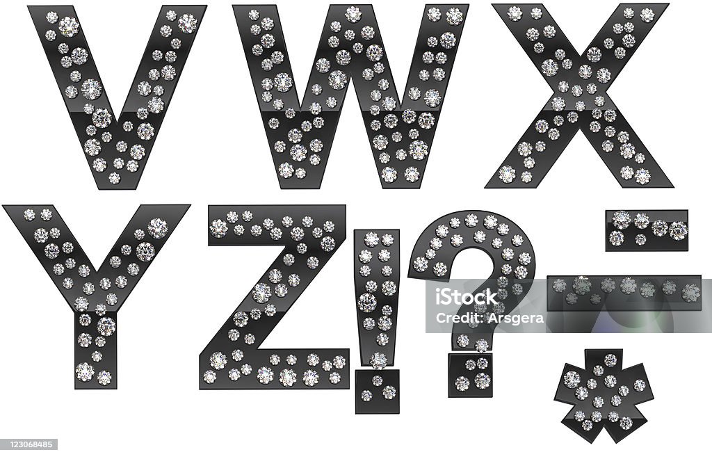 V-Z diamante lettere con segni di punteggiatura - Foto stock royalty-free di Carattere tipografico