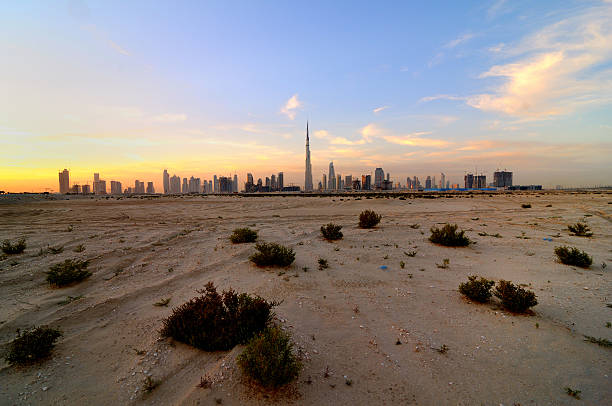 dubai skyline stock photo