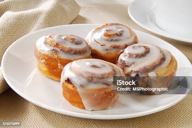 Mini Cinnamon Rolls Stock Photo - Download Image Now - Cinnamon Bun, Small, Plate