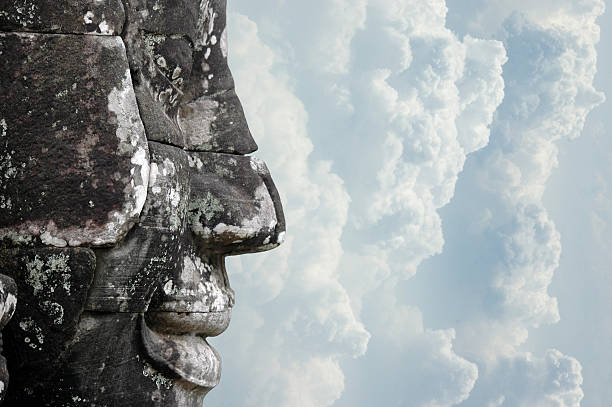 Figure near the Angkor Thom, Cambodia. Khmer temples complex
