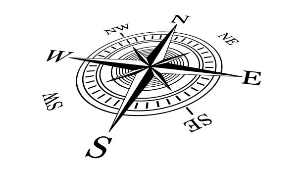 значок компаса - compass rose stock illustrations