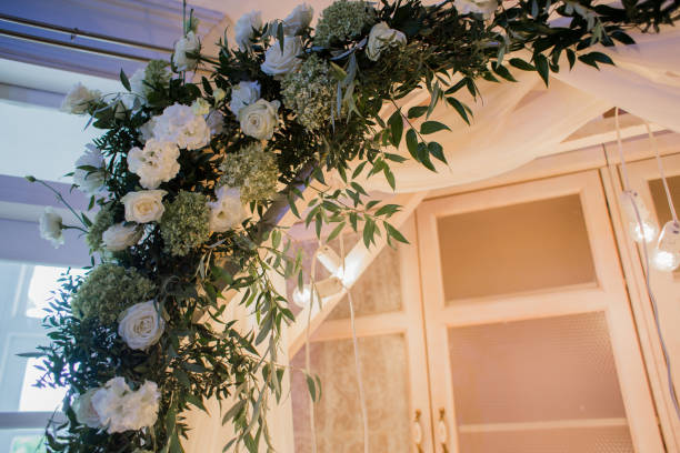 istock arch for the ceremony with light bulbs 1230838079