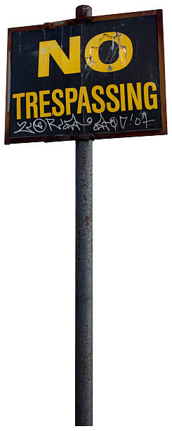 istock No trespassing sign isolated on white 123083949