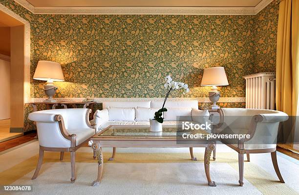Comfortable Classic Living Room Stock Photo - Download Image Now - Living Room, Retro Style, Architecture