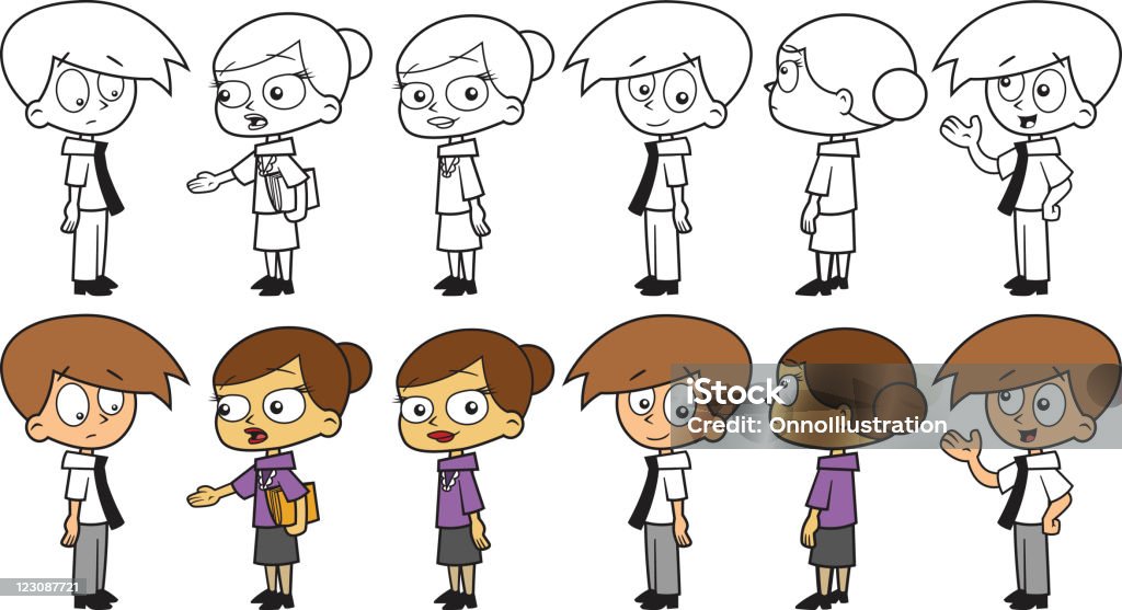 Vector Office Character Office Characters Stock Illustration - Download Image Now ...