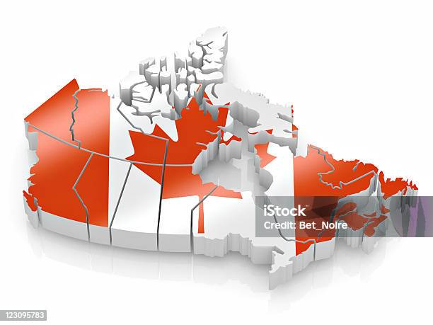 Mapa De Canadá Bandera Canadiense Colores Foto de stock y más banco de imágenes de Bandera - Bandera, Bandera canadiense, Blanco - Color