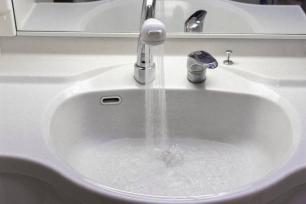 istock White washstand with wash bowl and shower head 1231017774