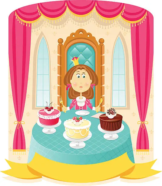 Vector illustration of Birthday princess