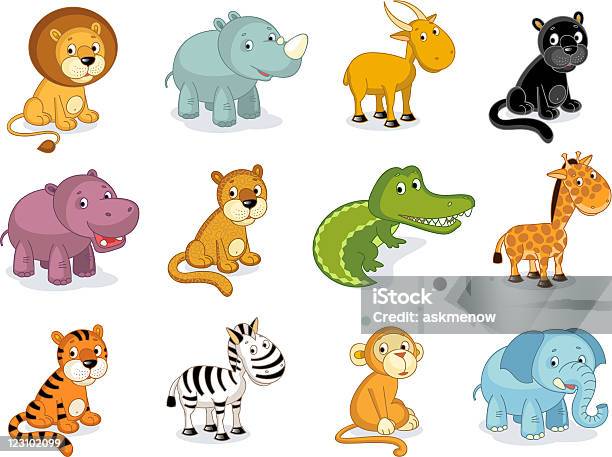 Jungle Animals Stock Illustration - Download Image Now - Leopard, Animal, Animal Themes