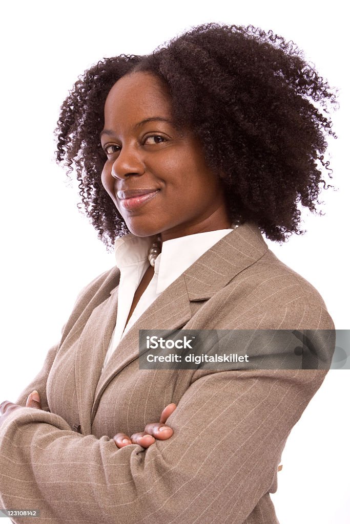 Geschäftsfrau, isoliert auf weiss - Lizenzfrei Afro-amerikanischer Herkunft Stock-Foto