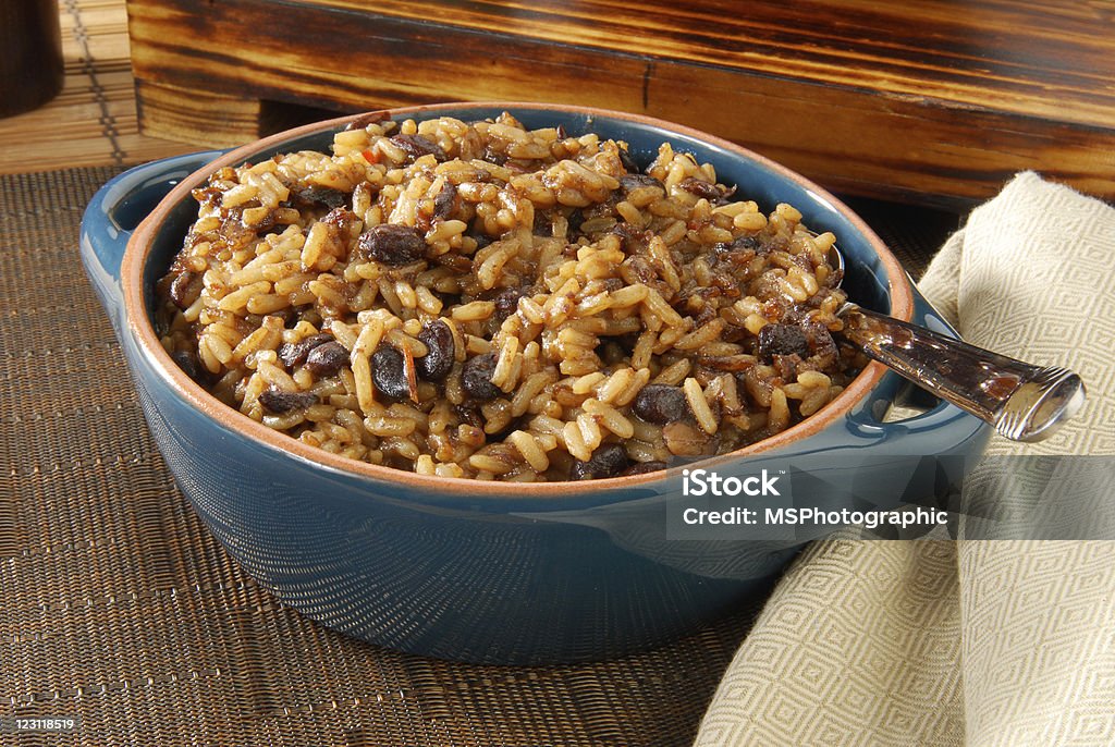 Blackbeans et riz - Photo de Bol et saladier libre de droits