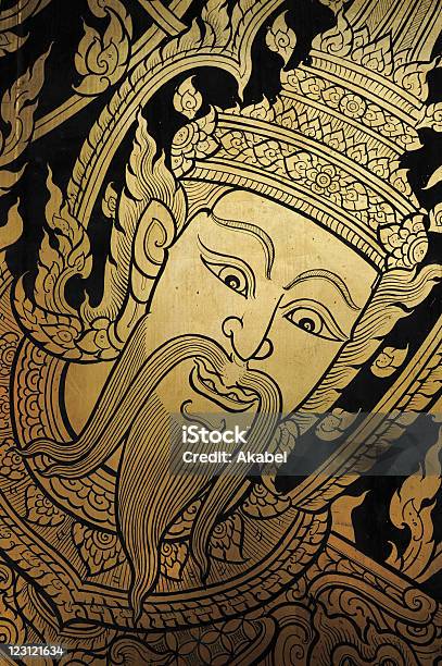 Gold Engraving Of A Warrior Stock Photo - Download Image Now - Adult, Antique, Art