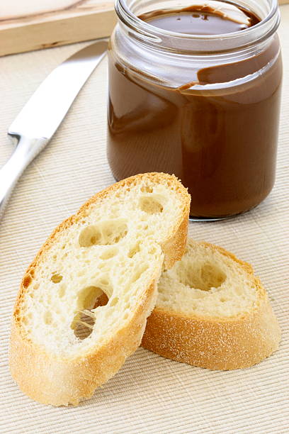 istock delicious french baguette and hazelnut spread 123125812