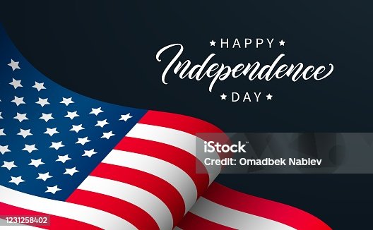 istock Happy Independence Day greeting card design. 1231258402