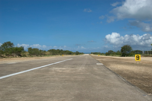 Airport runway in Toronto Pearson International Airport, Canada.