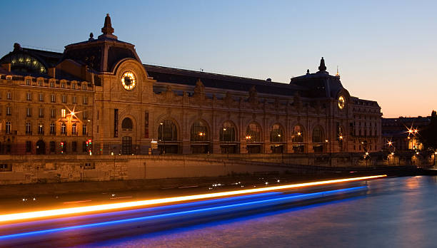 Night view of the Orsay Museum, Paris, France  musee dorsay stock pictures, royalty-free photos & images