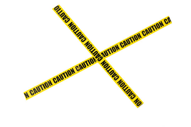 istock CAUTION yellow tape, adhesive tape isolated on white background 1231385046