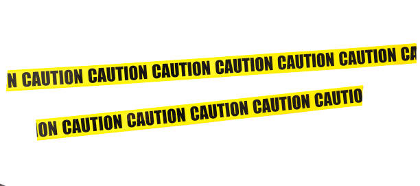 istock CAUTION yellow tape, adhesive tape isolated on white background 1231385052