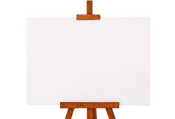 Easel with blank canvas Close-up of easel with blank canvas isolated on white. easel stock pictures, royalty-free photos & images